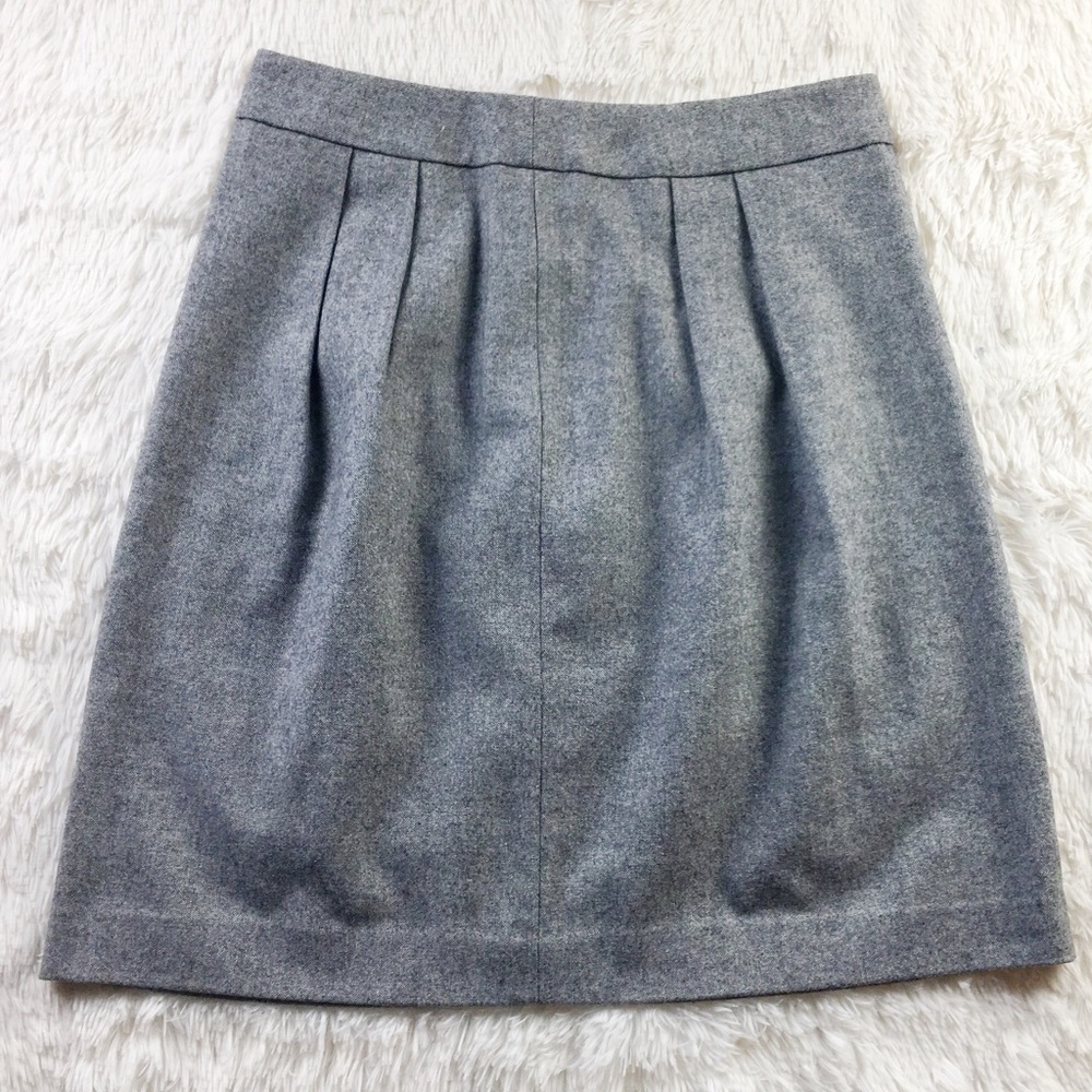 Uniqlo Gray Wool Pencil Skirt Waist Pleats sz12
